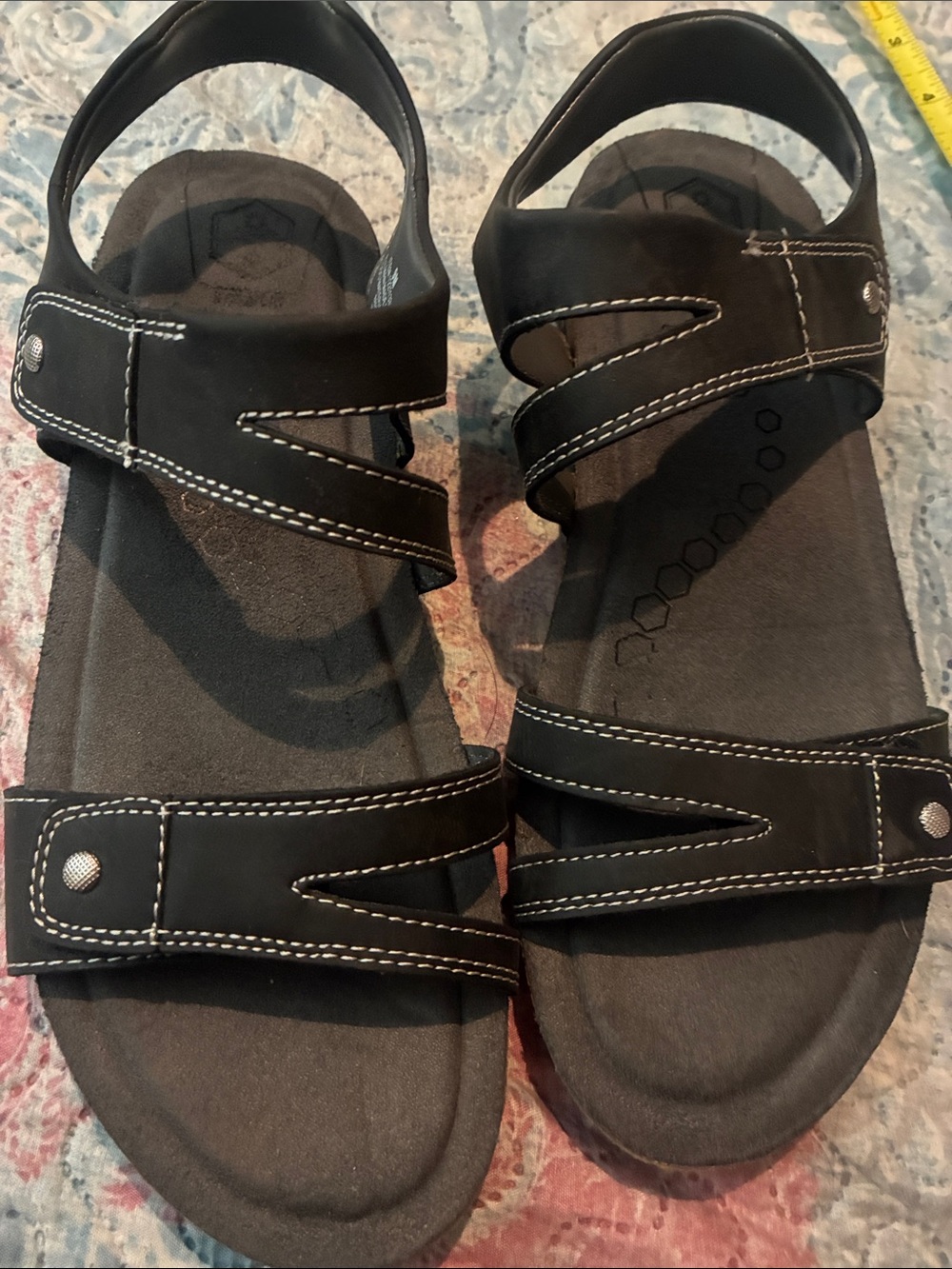 Khombu Black Non-Slip Rubber Sole Sandal